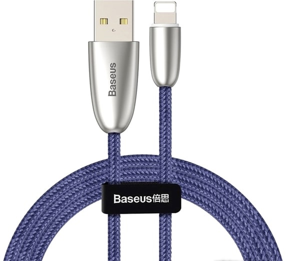 Baseus Torch Series Data Cable USB for iP 2.4A 1m Blue(With lamp)
