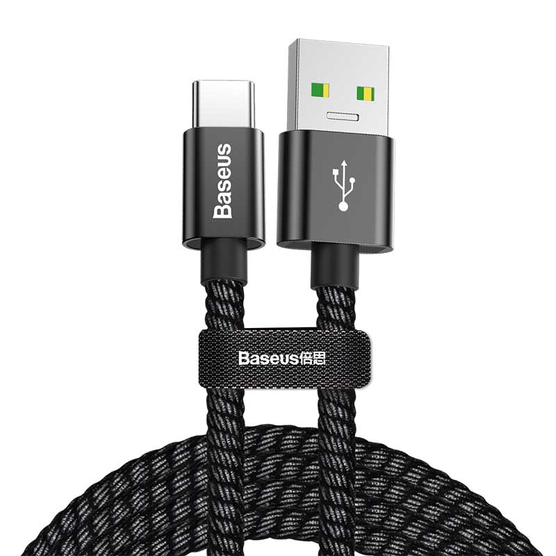 Baseus Double Fast Charging USB cable USB For Type-C 5A1M BLACK