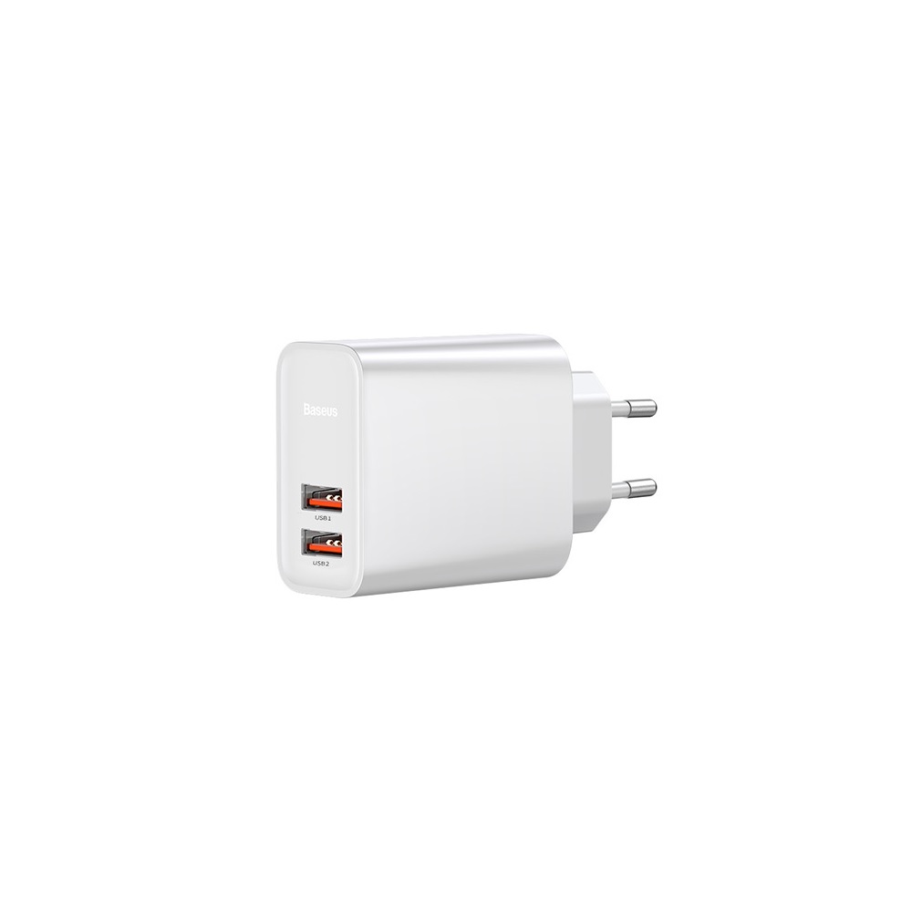 Baseus Speed Dual QC3.0 Quick charger U+U 30W EU White