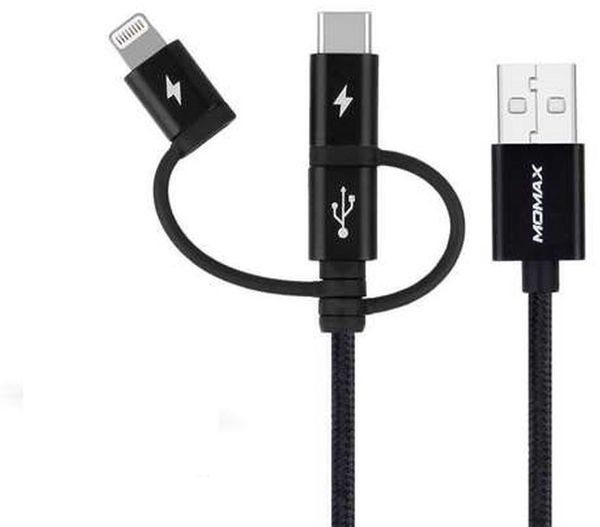 Momax 3 IN 1 1M Cable - BLACK