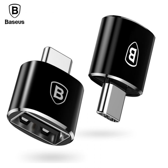 Baseus USB Female To Type-C Male Adapter Converter Black